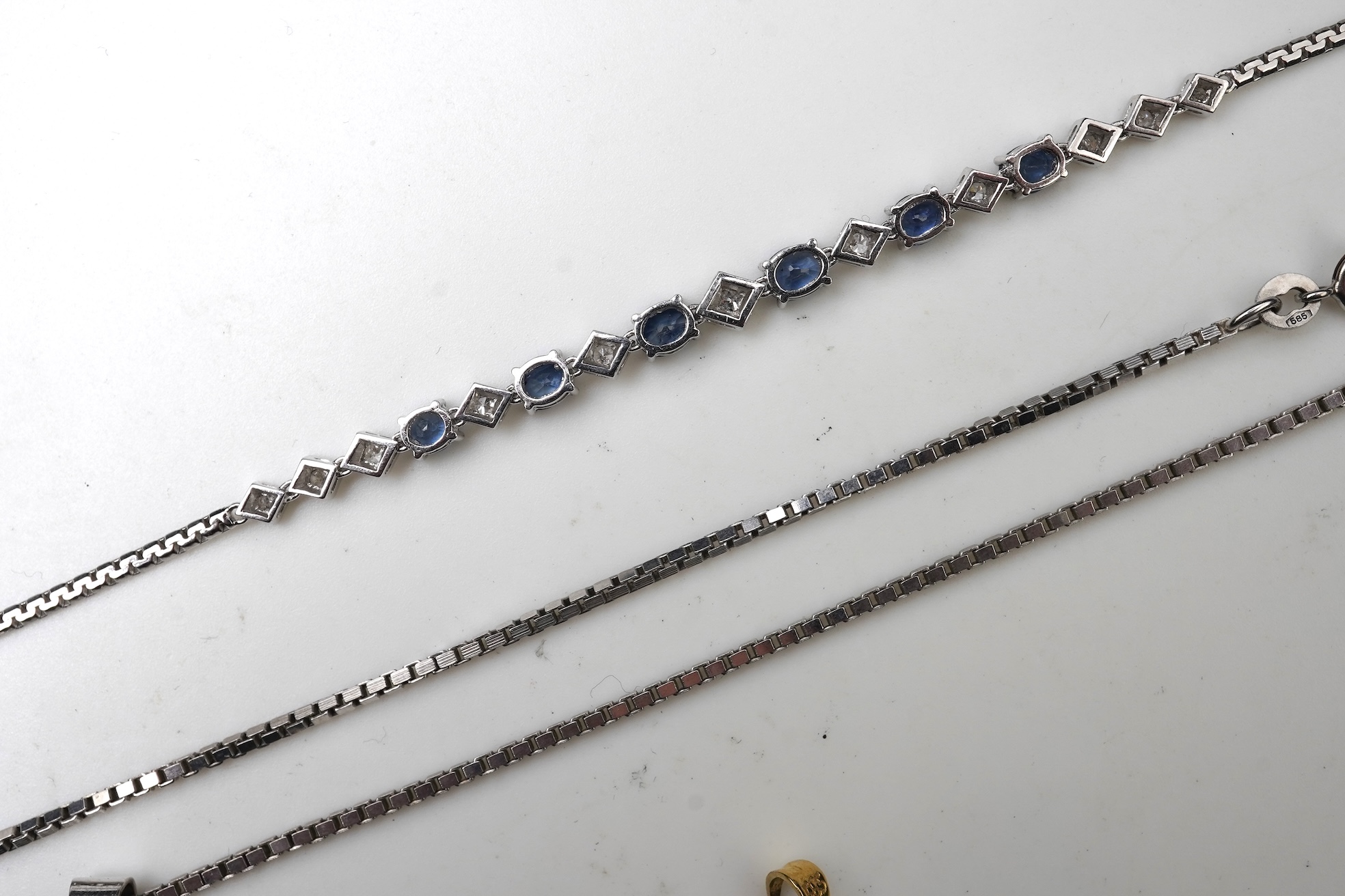 A group of gem-set and diamond jewels